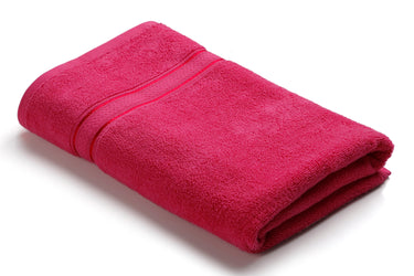 LavishEssence Premium Cotton Bath Towel (Bright Pink)